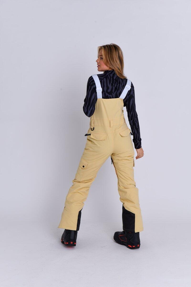 Damen Ski & Snowboard Latzhose Wasserdicht Yeh Girl Sand 2/7