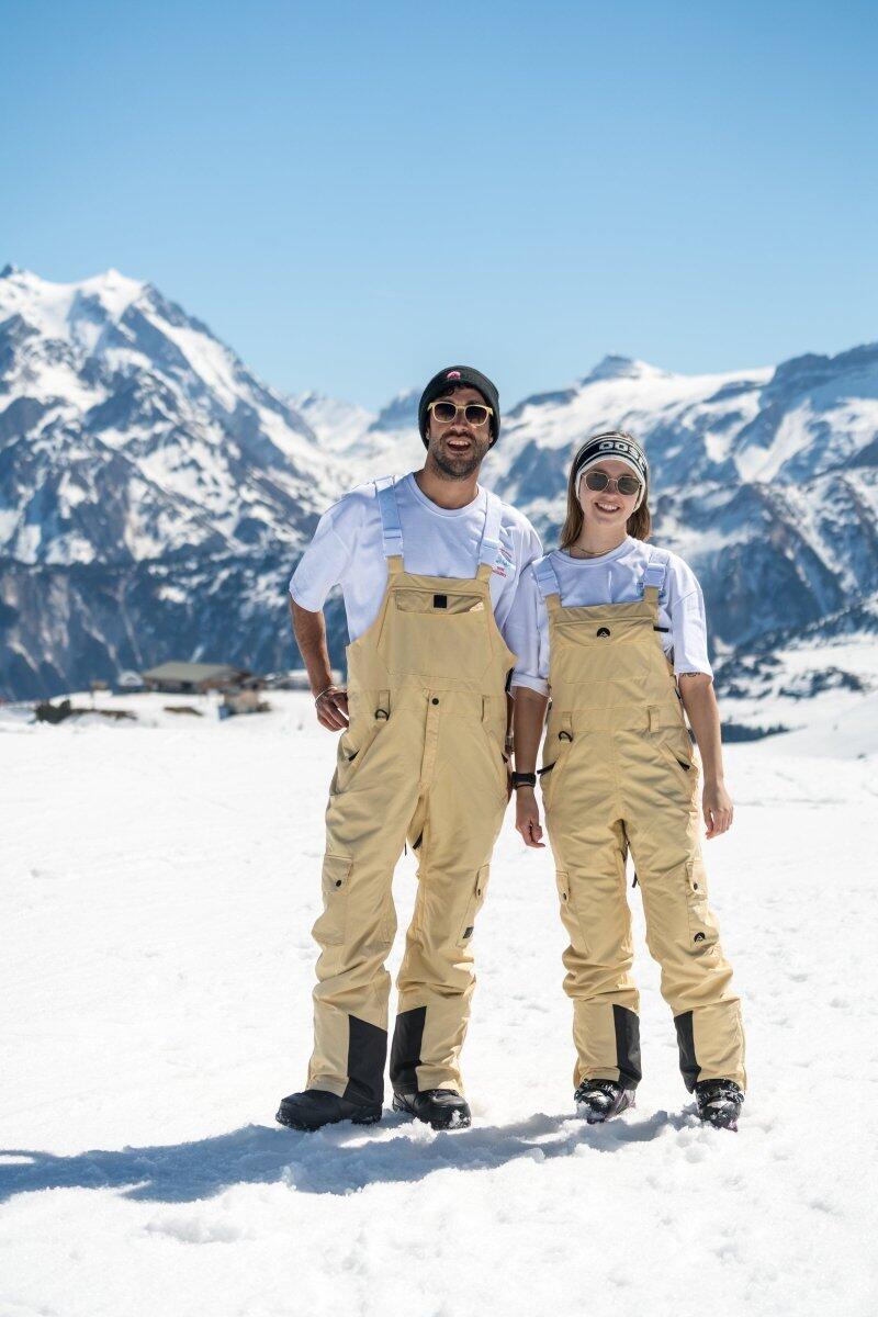 Damen Ski & Snowboard Latzhose Wasserdicht Yeh Girl Sand 6/7