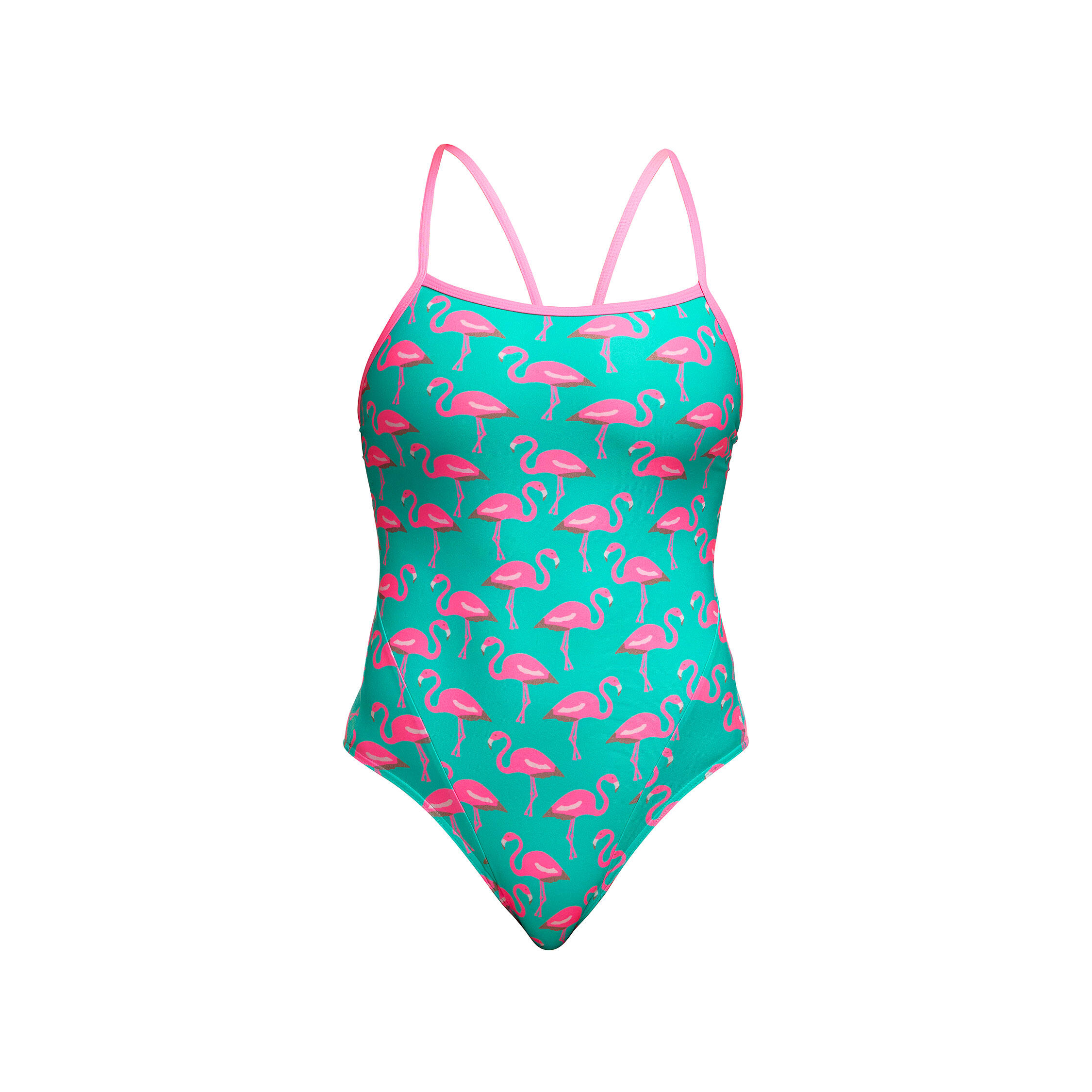 Maillot de bain Funkita Go Flamingo! à bretelle unique - Rose/Vert 6/13