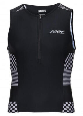 Zoot performance tri tank heren - zilveren ruitjes - maat s