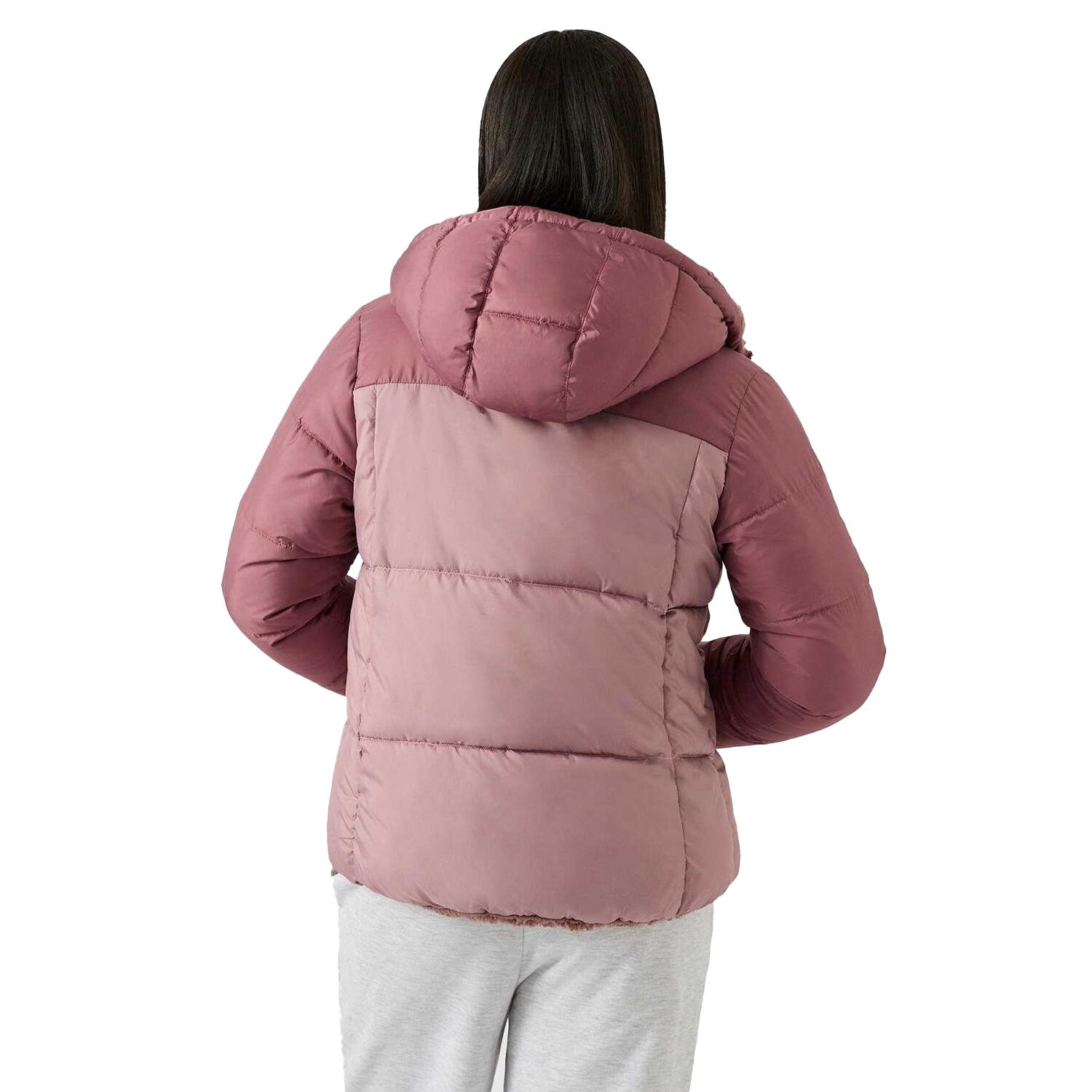 Piumino Sherpa Reversibile Donna Reebok Rosa Polvere 2/4