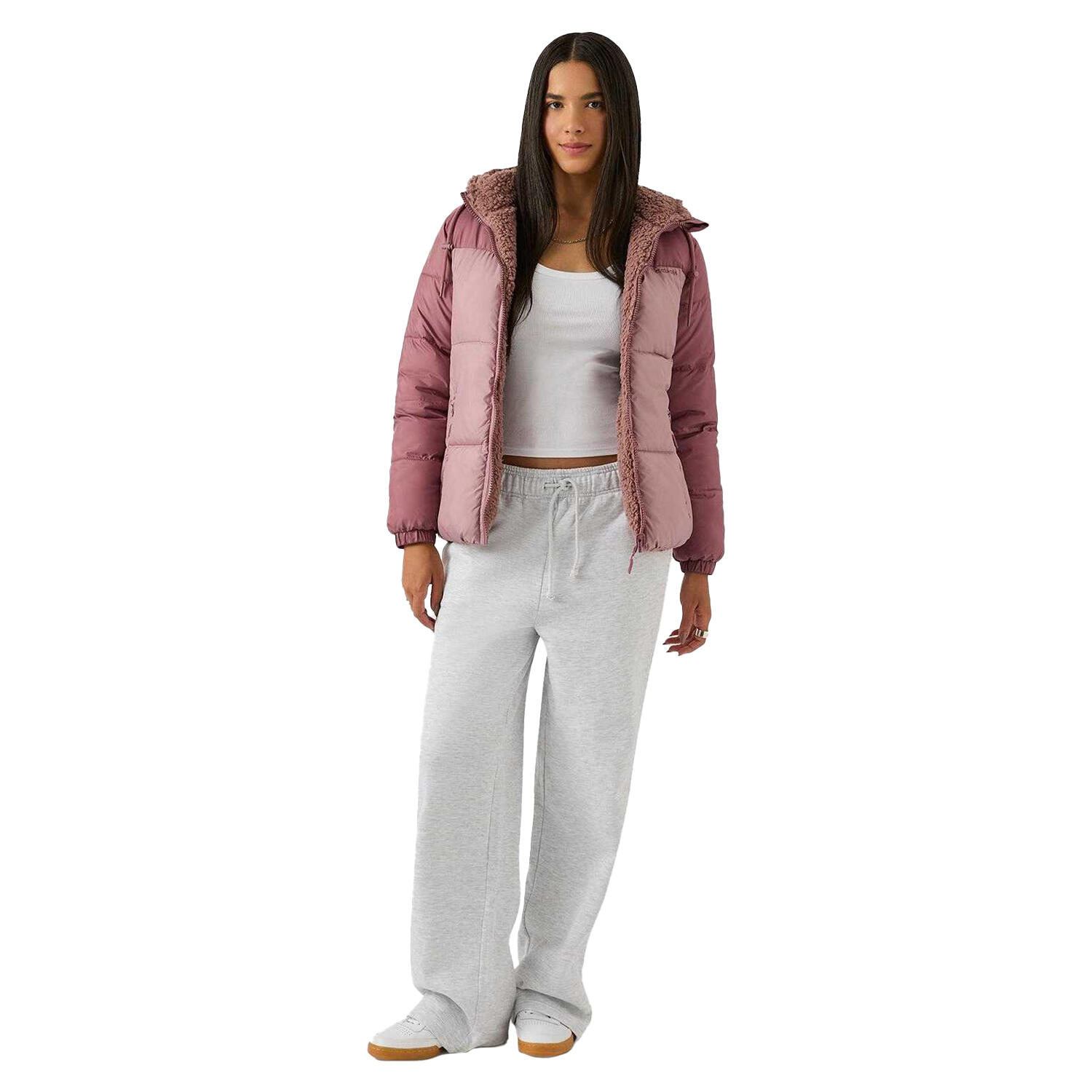 Piumino Sherpa Reversibile Donna Reebok Rosa Polvere 4/4