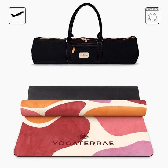 TAPIS DE YOGA ANTIDÉRAPANT MICROFIBRE 1 mm KYOTO AVEC SAC