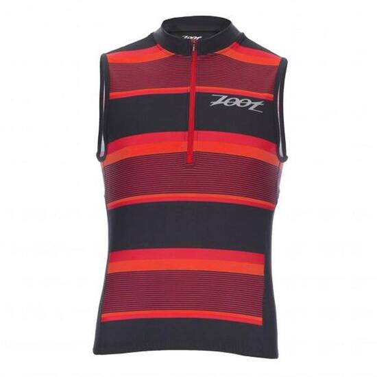 Camiseta Triatlón Zoot Performance sin mangas para hombre Rayas rojas Talla S