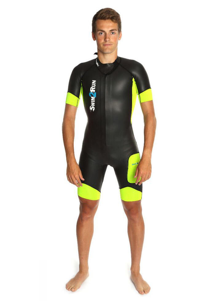 Combinaison Néoprène Dare2Tri SwimRun GO Homme - Noir/Vert - Taille S 5/5