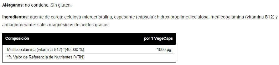 Metilcobalamina Vitamina B12 1000mg - 60 Capsule Vegetali VitoBest 3/4