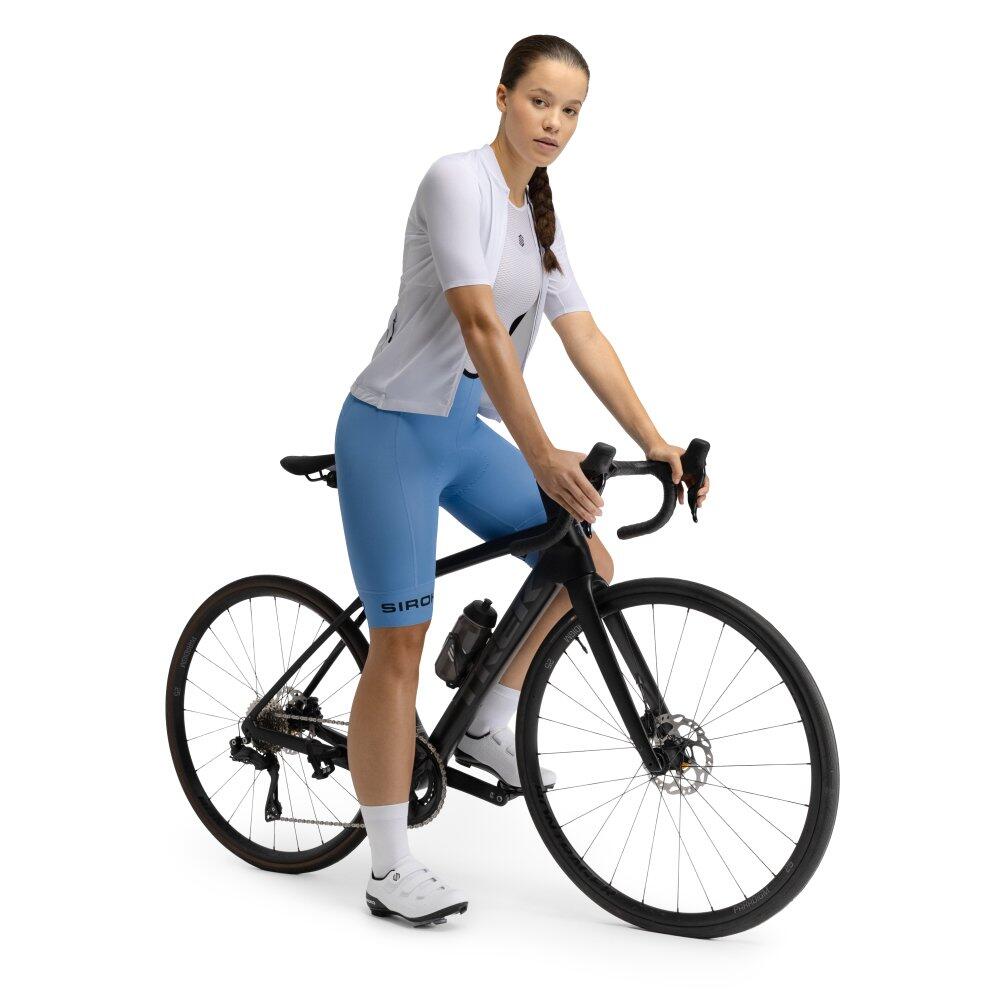 Dames Fietsen korte fietsbroek van  materiaal BX Semnoz Paars 3/7
