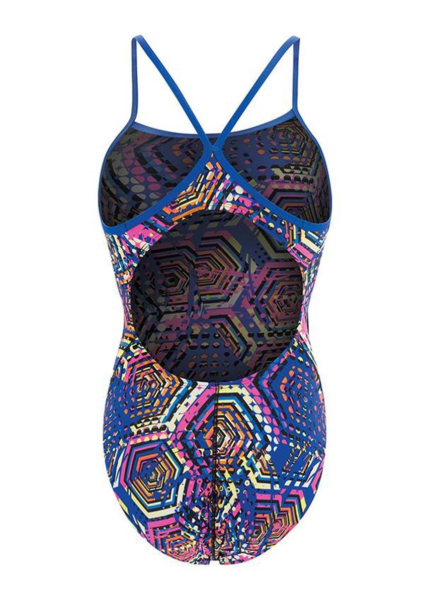 Costume Dolfin Reliance Hive V-Back bambina blu taglia UK 28 3/5