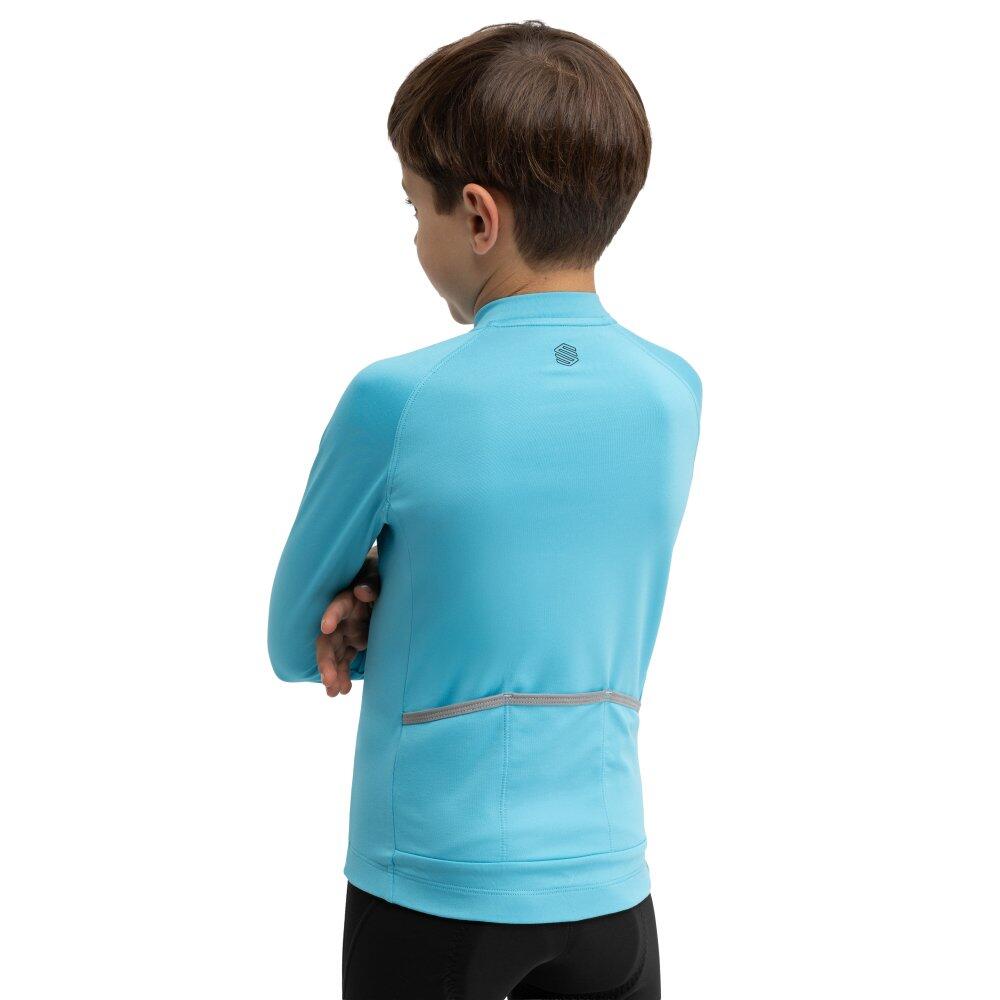 Kids Cycling boys' thermal long sleeve jersey K-Core Whip Blue Blue 3/6