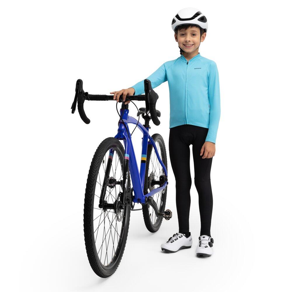 Kids Cycling boys' thermal long sleeve jersey K-Core Whip Blue Blue 4/6