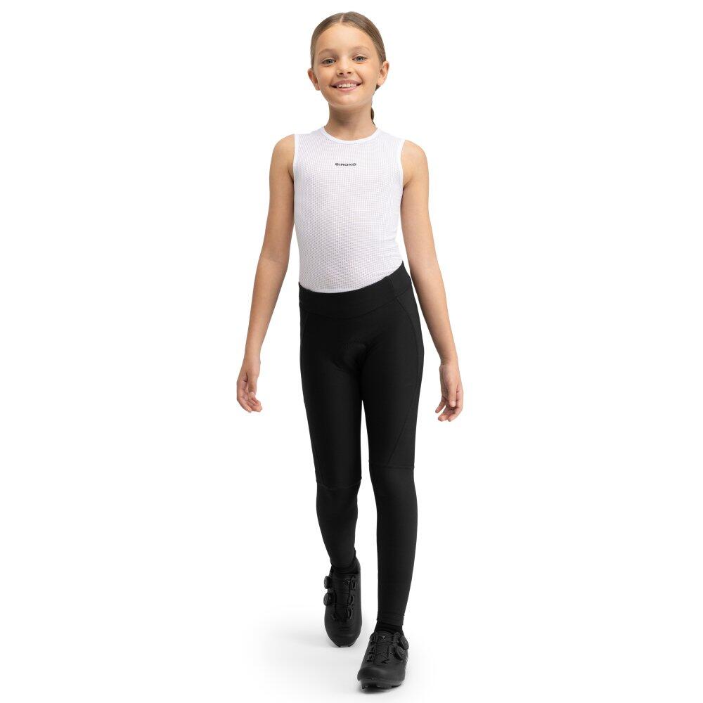 Kids Cycling girls' thermal padded tights K-Core-G BackFlip Black Black