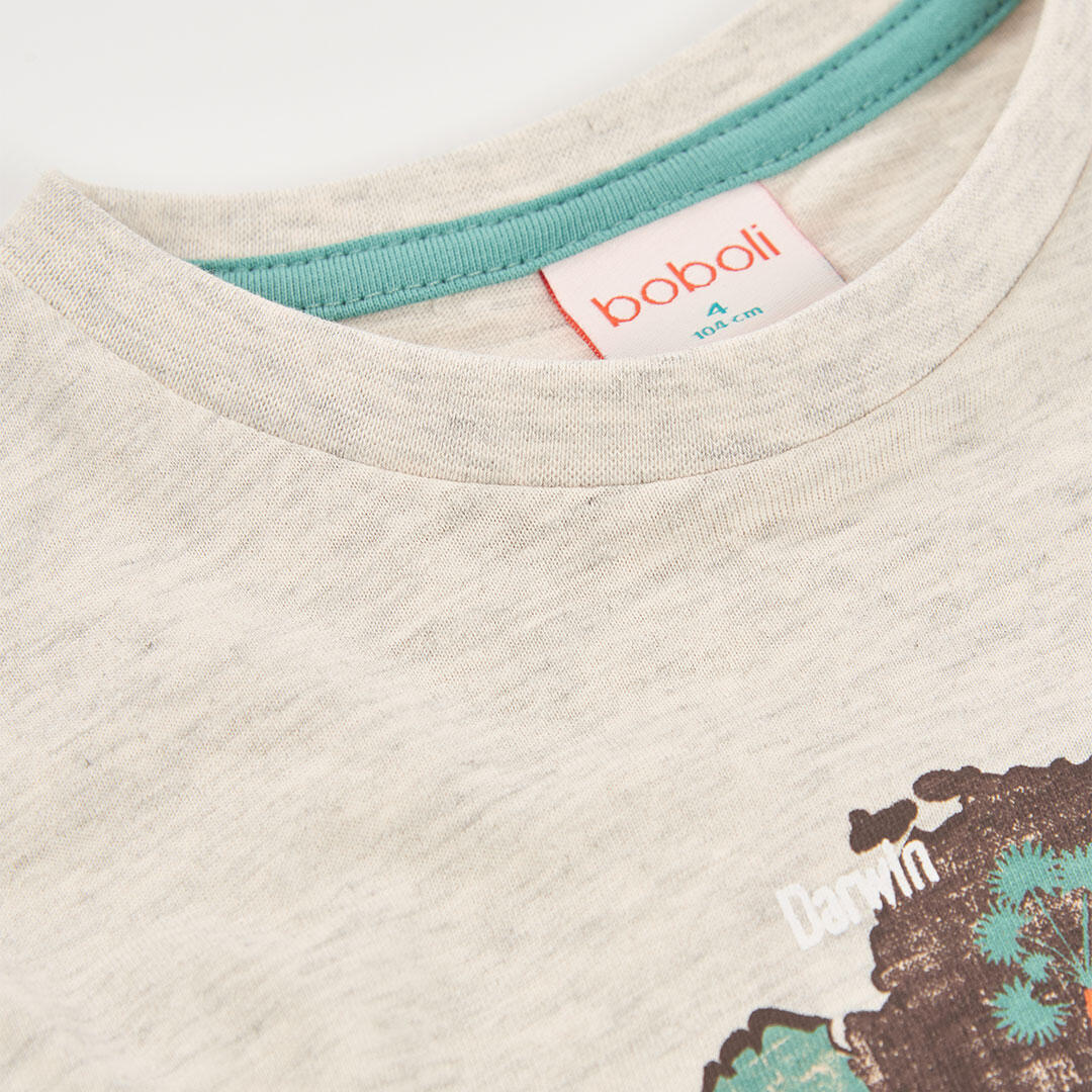 Camisetas de verano de tenis kids niño boboli beige 3/4