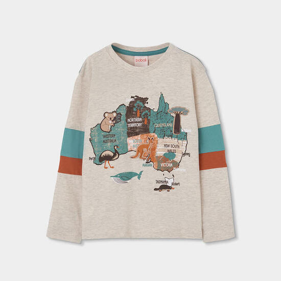 Camisetas de verano de tenis kids niño boboli beige