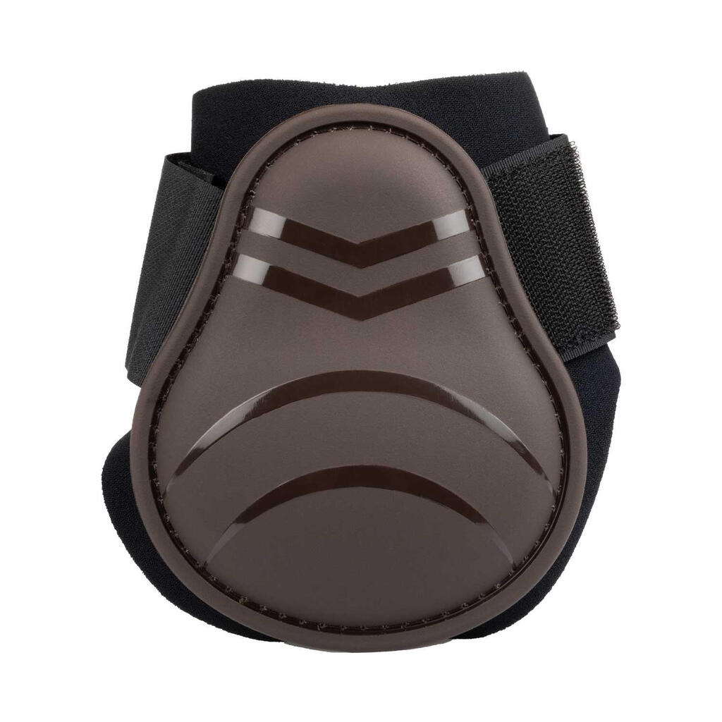Neoprene fetlock boots with plastic reinforcement