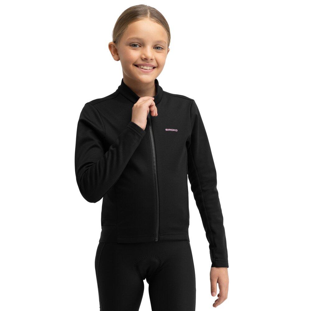 Kids Cycling girls' softshell winter jacket K-Core-G Wheelie Black Black