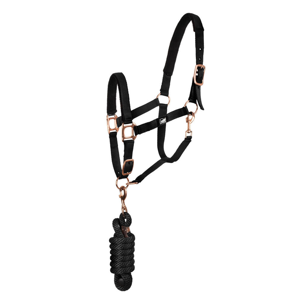 Nylon halter with double neoprene and lead rope