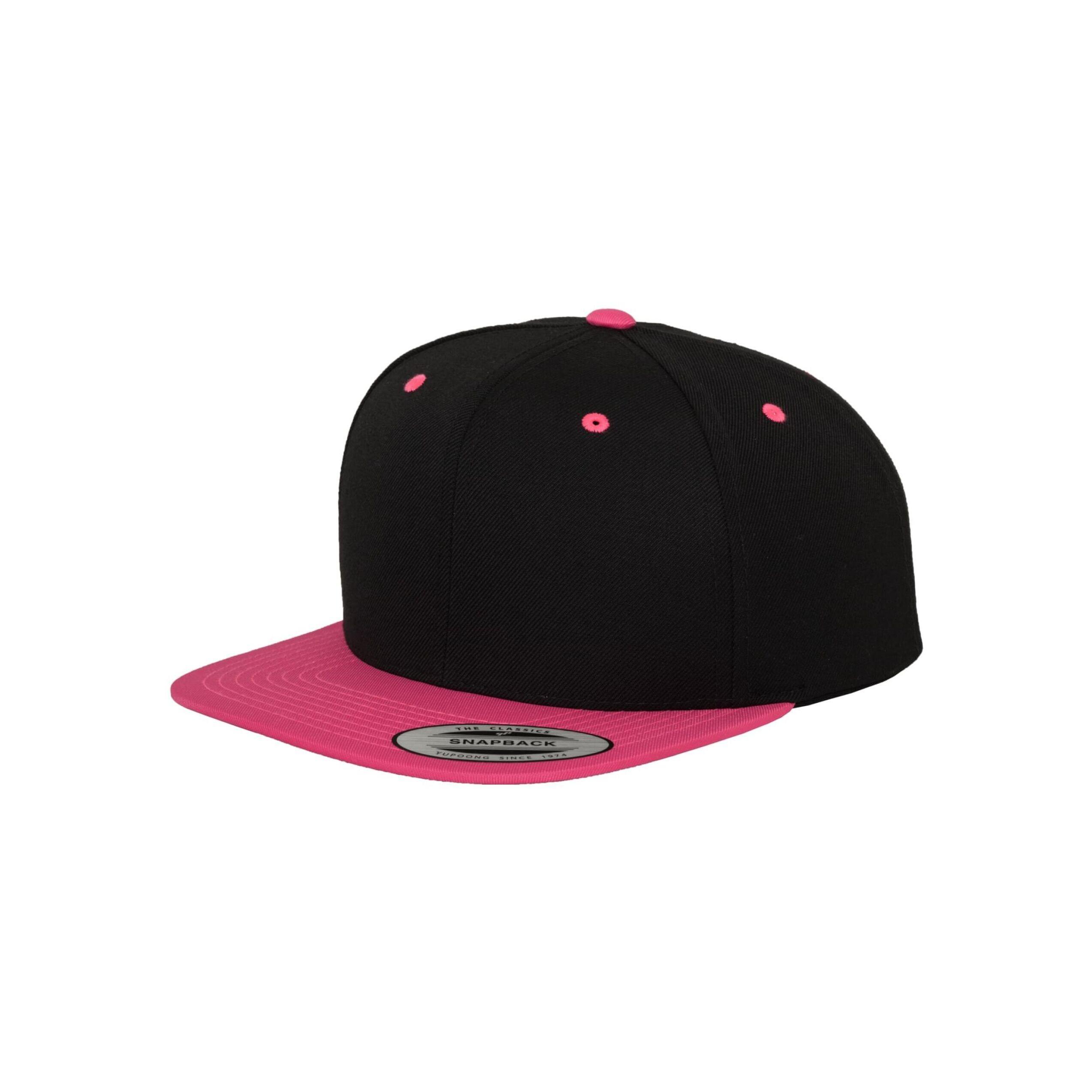 "Classic" Kappe Damen und Herren Schwarz/Neon-Pink 4/4