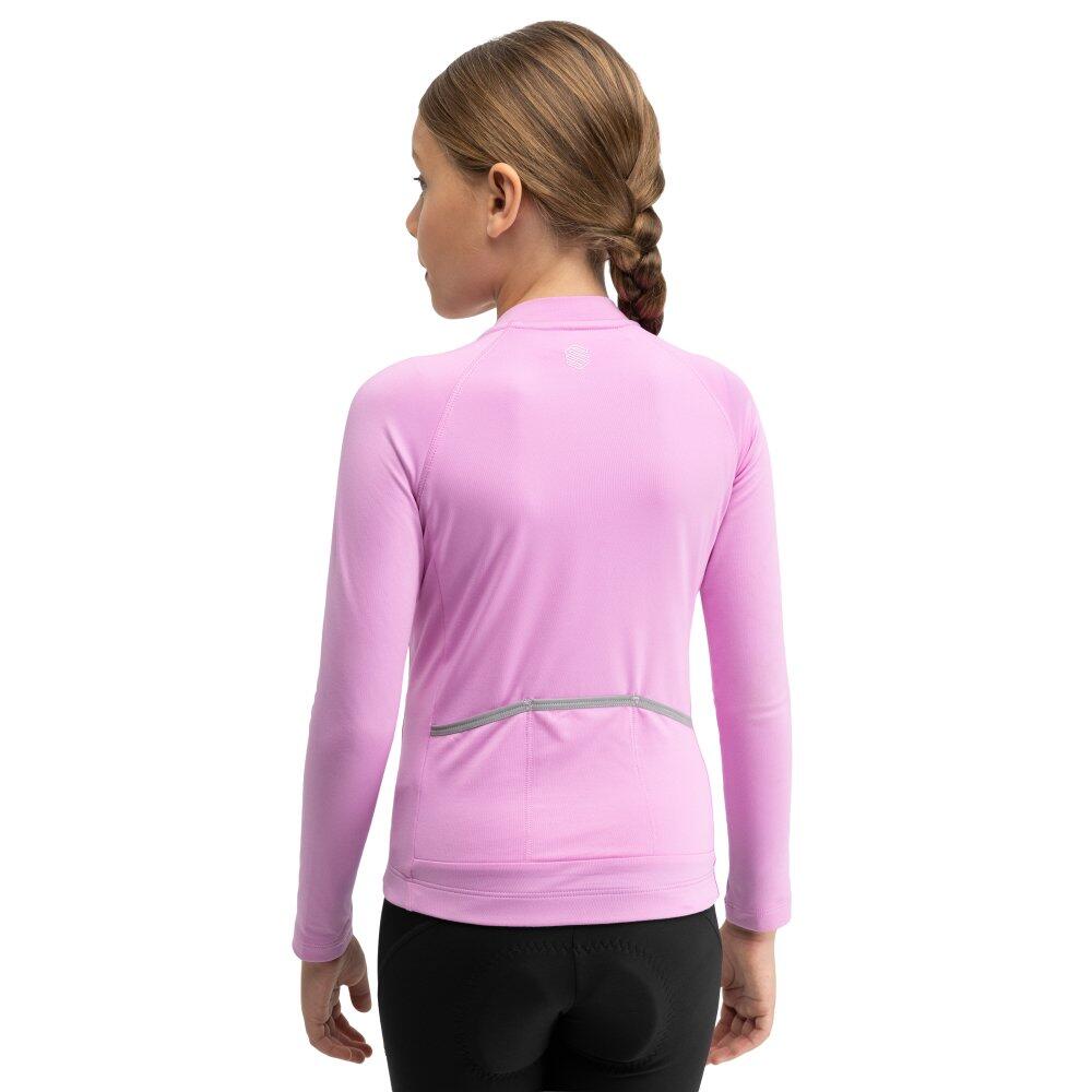 Kinder Radsport Thermo-Langarmradtrikot Mädchen K-Core-G Whip Pink Rosa 3/7