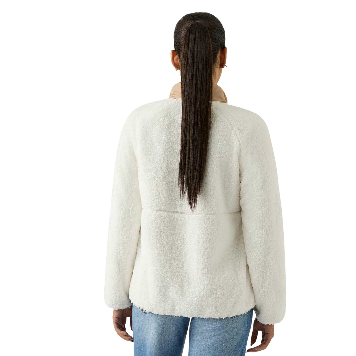 Womens/Ladies Double Monkey Fleece Jacket (Cream) 2/4