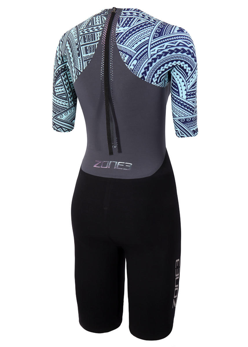 Zone3 Kona Target Damen Kurzarm Trisuit Grau/Grün Größe S 2/3