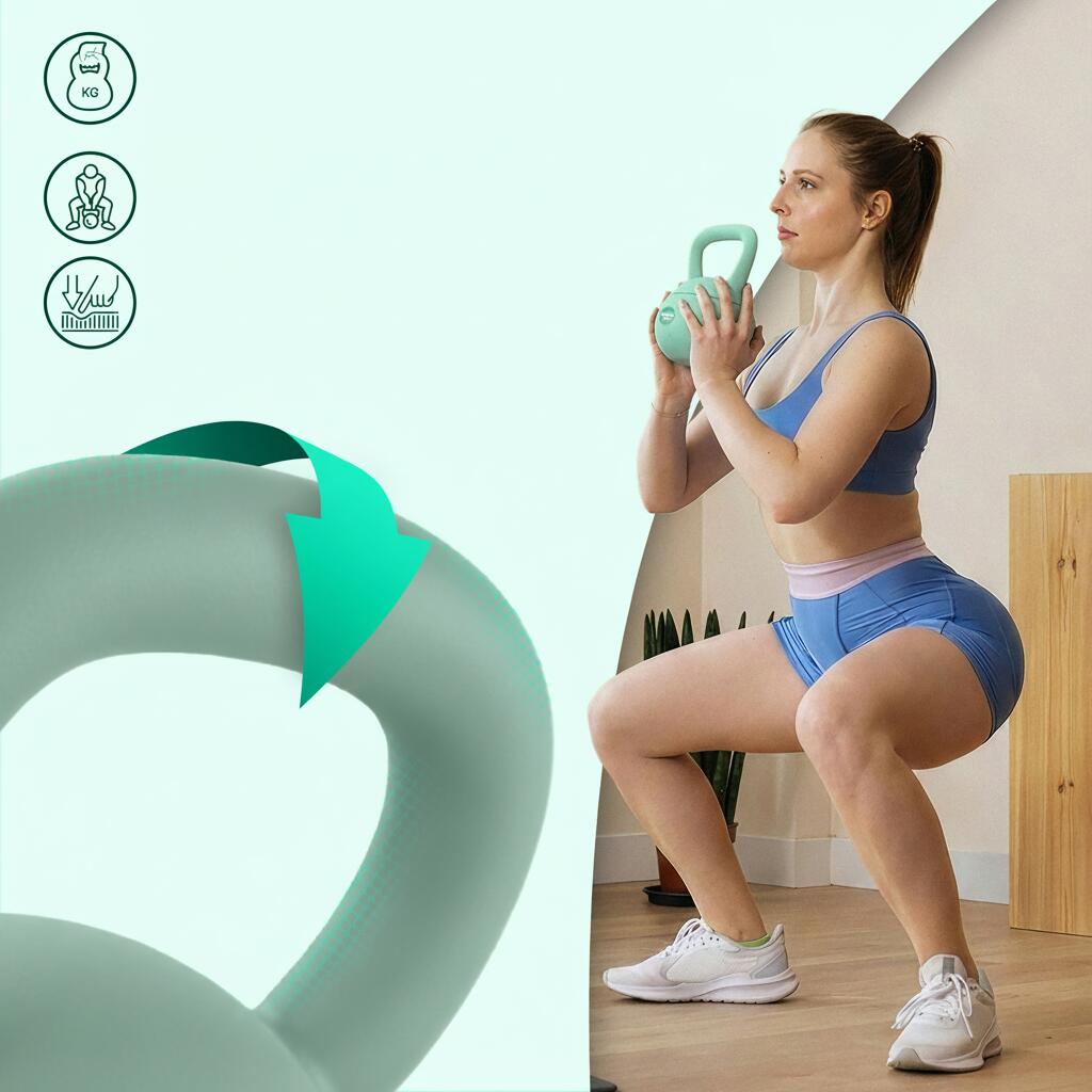 4 kg Soft Kettlebell voor beginners – Ergonomische grip, ideaal voor cardio 3/7