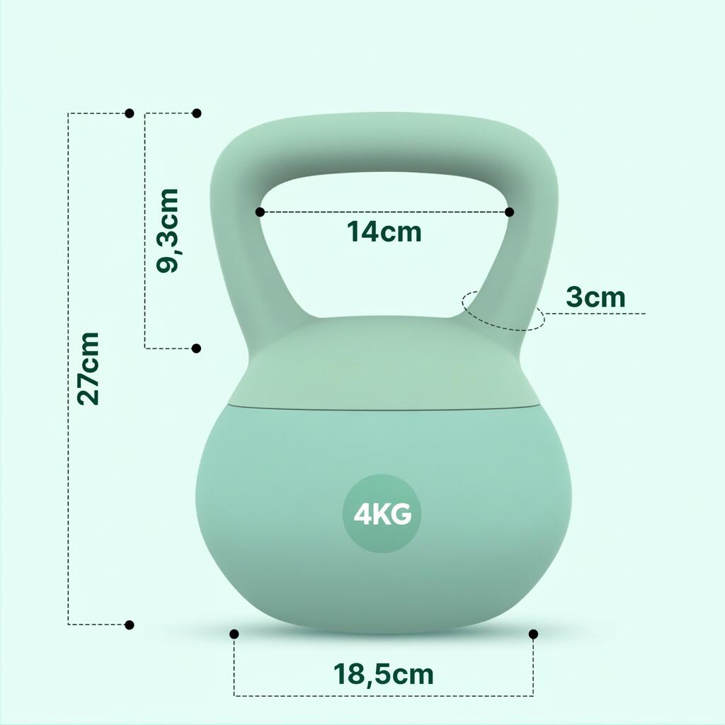 4 kg Soft Kettlebell voor beginners – Ergonomische grip, ideaal voor cardio 7/7