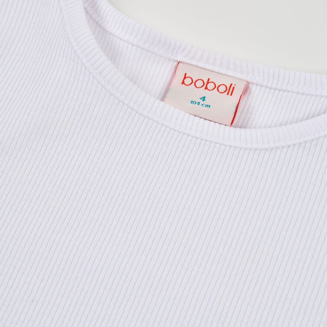 Camisetas de verano de tenis kids niña boboli blanco 3/4