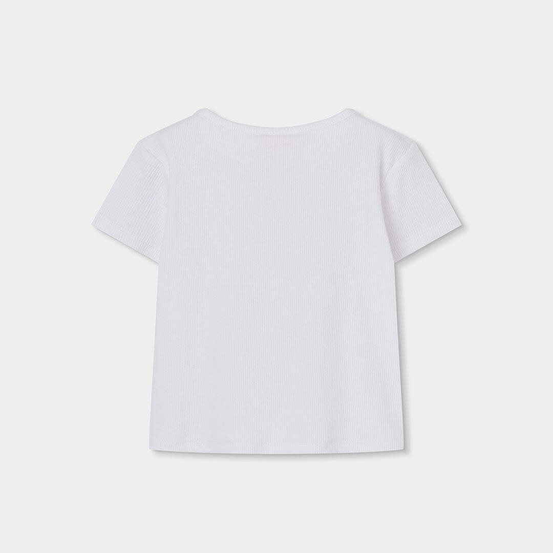 Camisetas de verano de tenis kids niña boboli blanco 2/4
