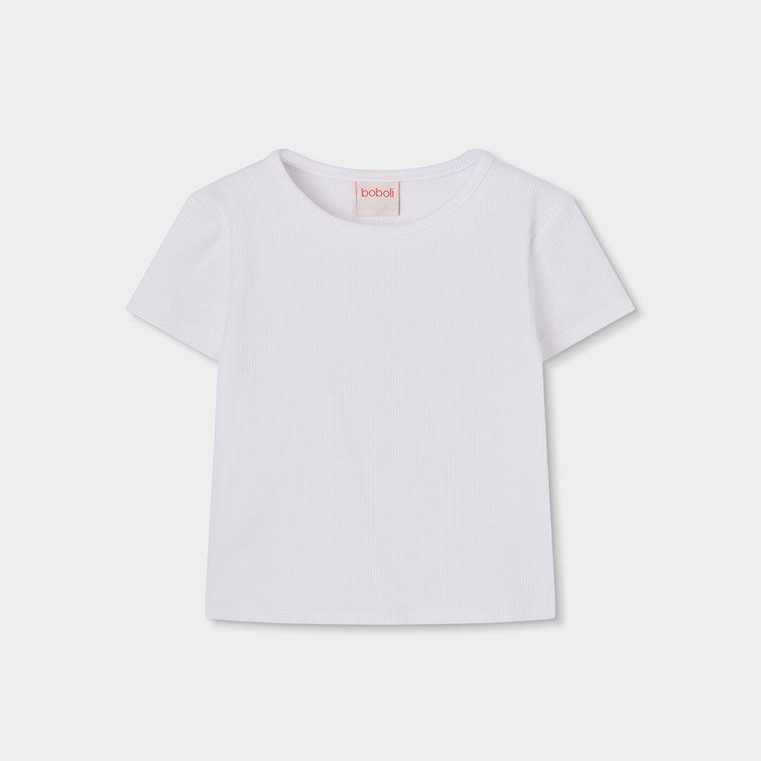 Camisetas de verano de tenis kids niña boboli blanco 1/4
