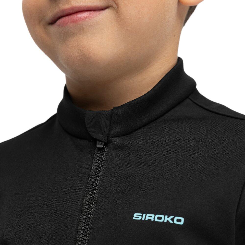 Chłopięca zimowa kurtka rowerowa softshell Kolarstwo Siroko K-Core Wheelie Bla