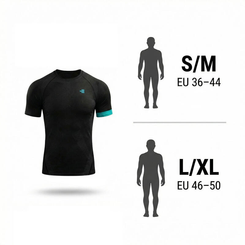Tricou Compression bărbați, negru/verde, pentru sală