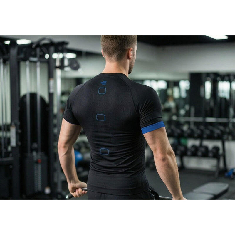 Tricou Compression bărbați, negru/verde, pentru sală