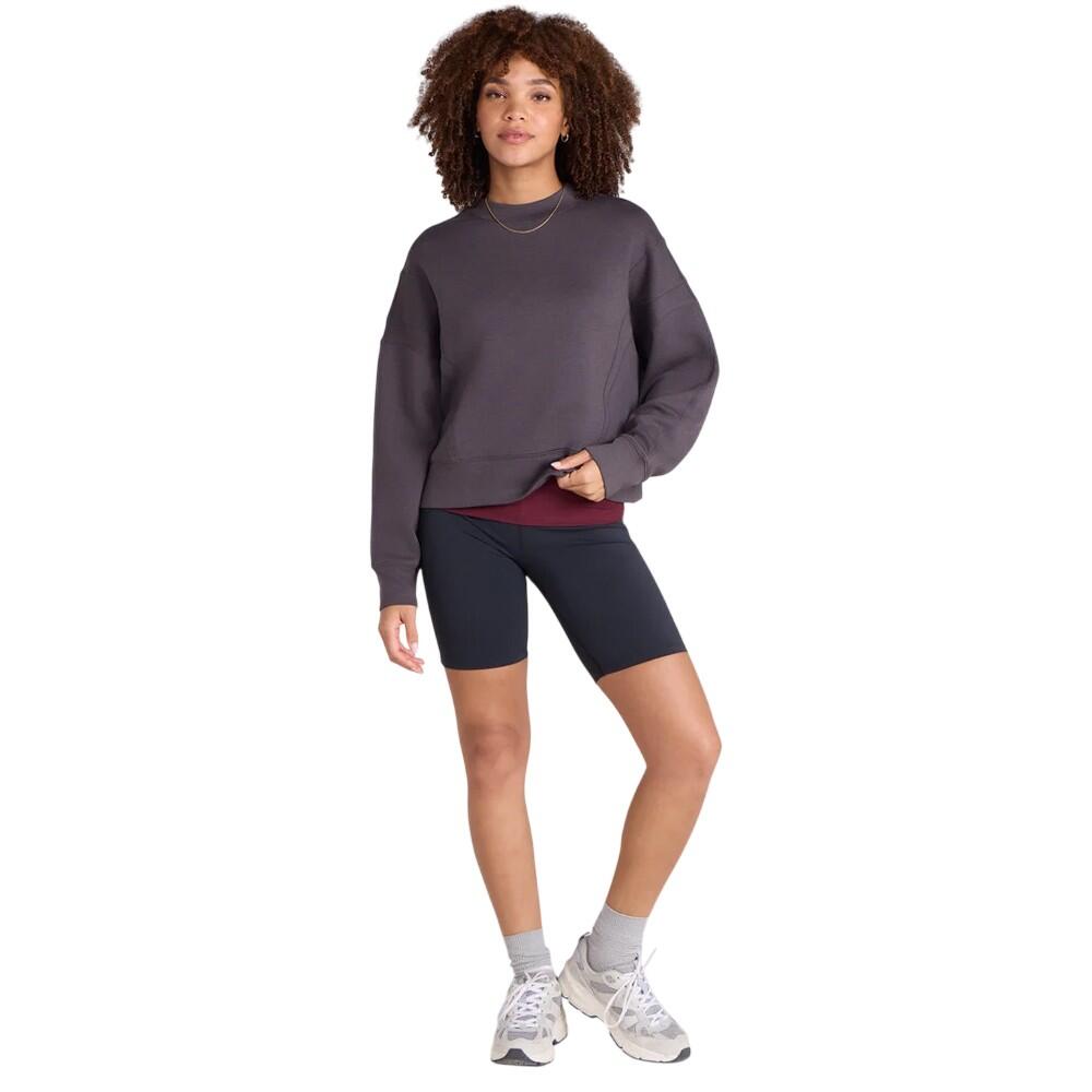 Womens/Ladies Active Crop Sweatshirt (Taupe) 3/4