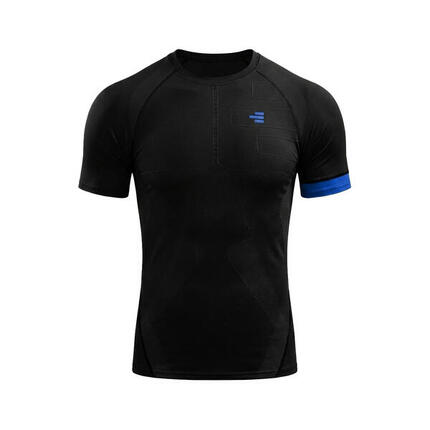 Maillot de compression pour homme, noir/vert, idéal pour l’entraînement.