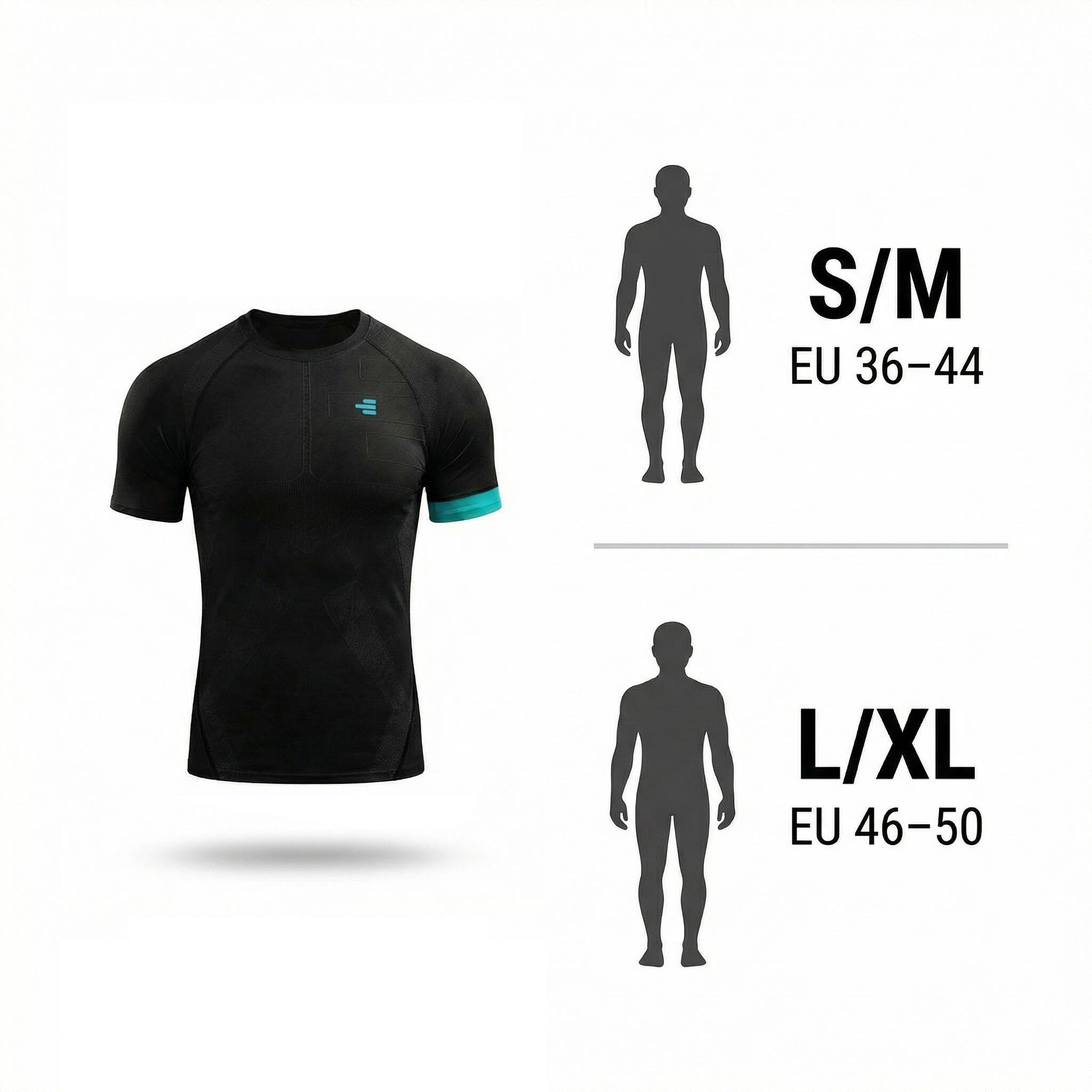 Compressieshirt voor heren, zwart/blauw, ideaal voor training 5/7