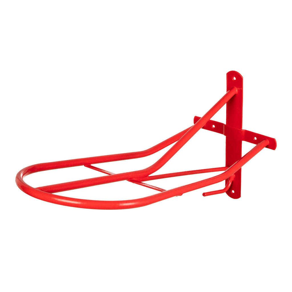 Fixed wall-mounted english saddle rack