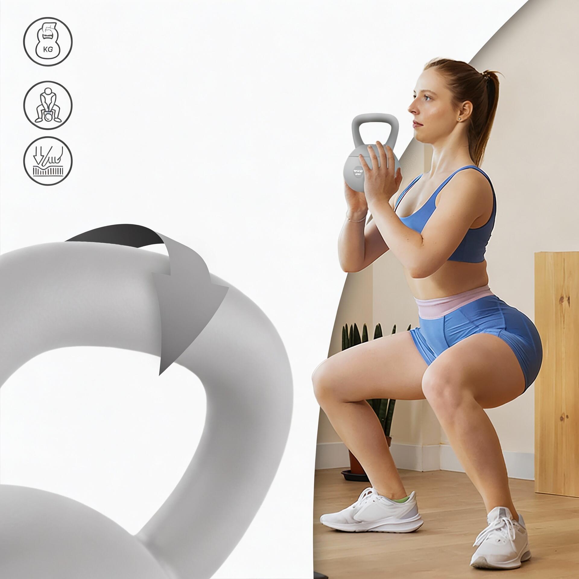 Kettlebell Soft 10 kg – Impugnatura ergonomica per forza intensa 3/7