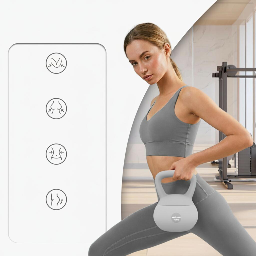 Kettlebell Soft 10 kg – Impugnatura ergonomica per forza intensa 5/7