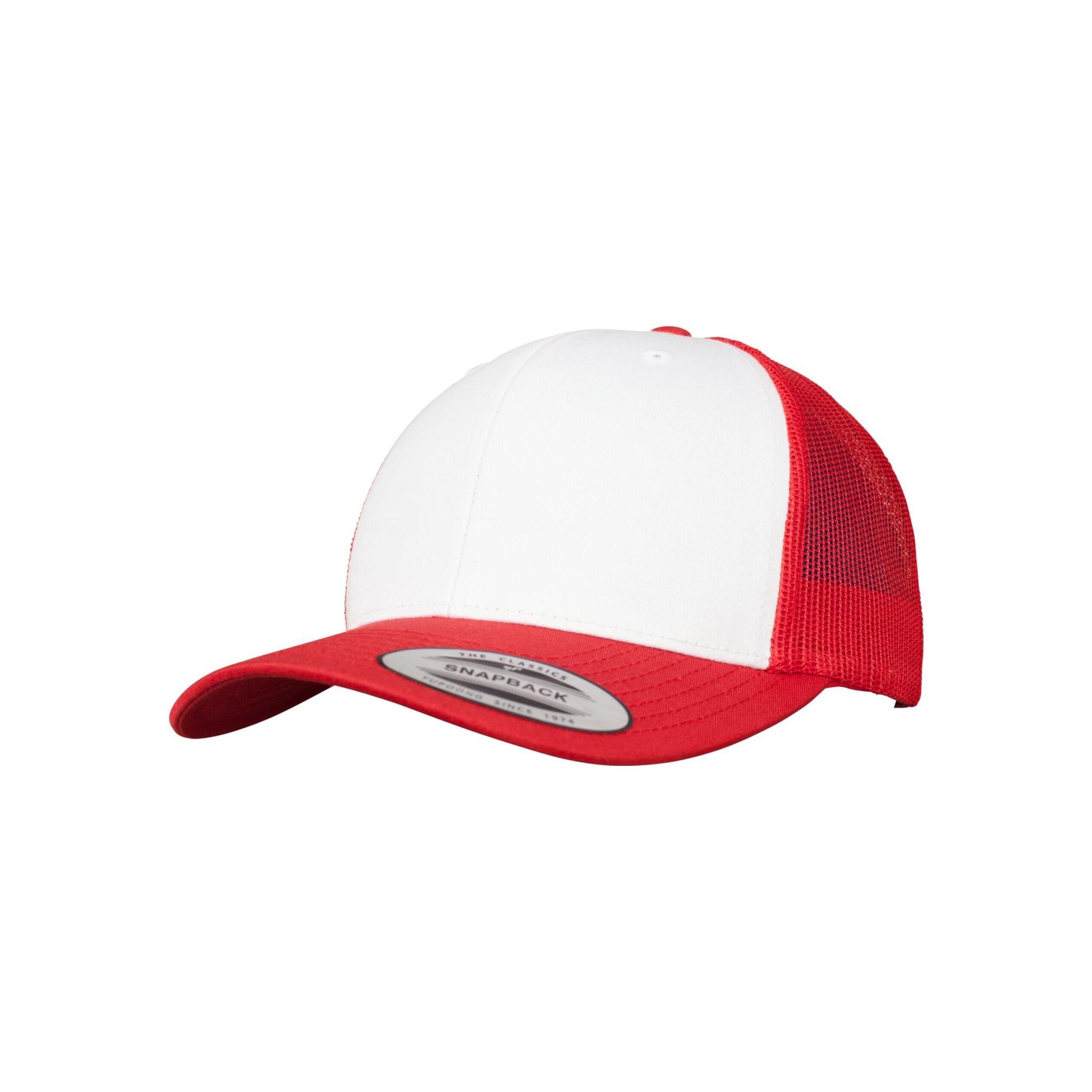 Unisex Adult Retro Colour Block Trucker Cap (Red/White) | Decathlon