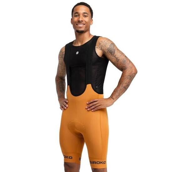 Men Cycling 's bib shorts in recycled fabrics BX Terres Brown