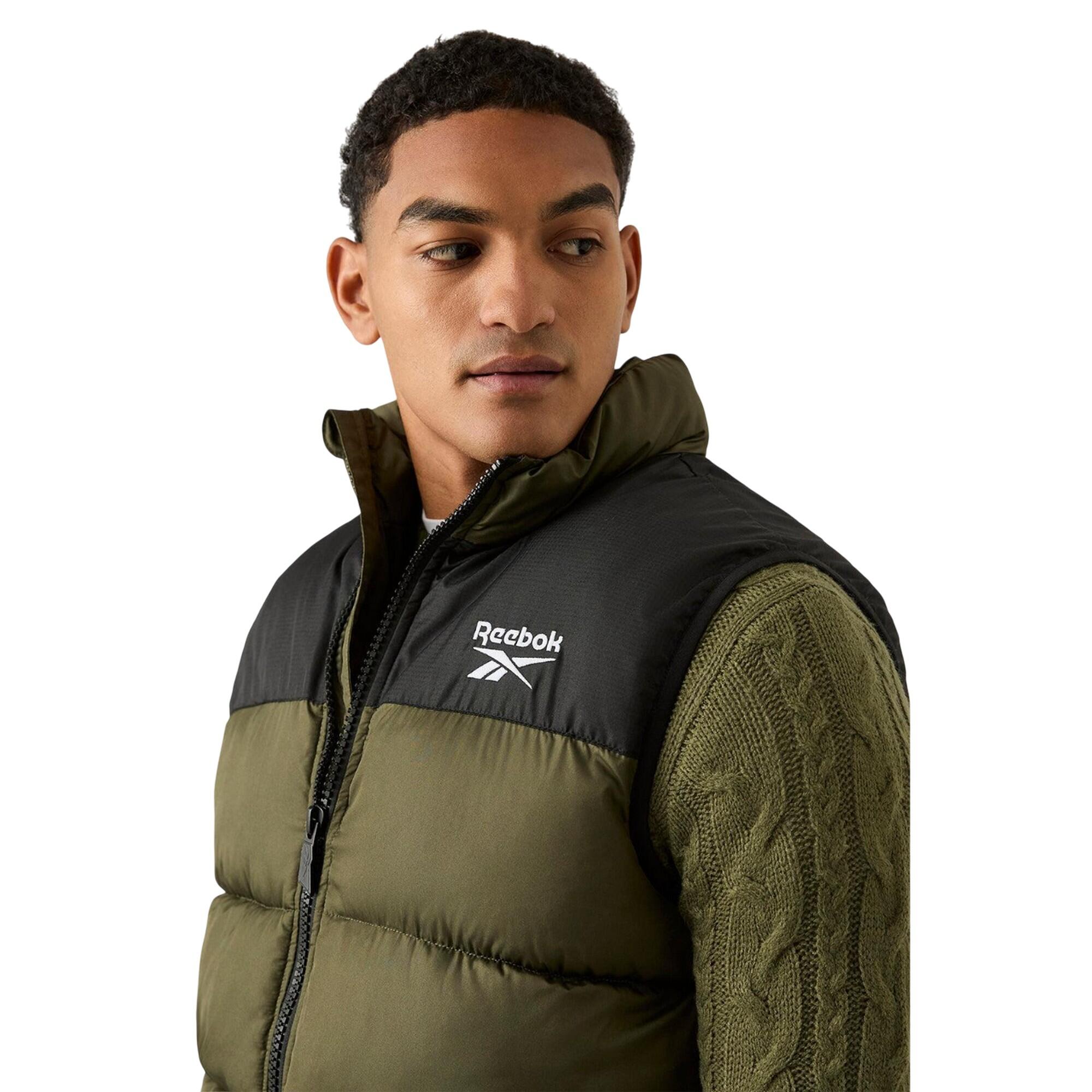 Gilet Trapuntato Uomo Reebok Verde Oliva 3/4