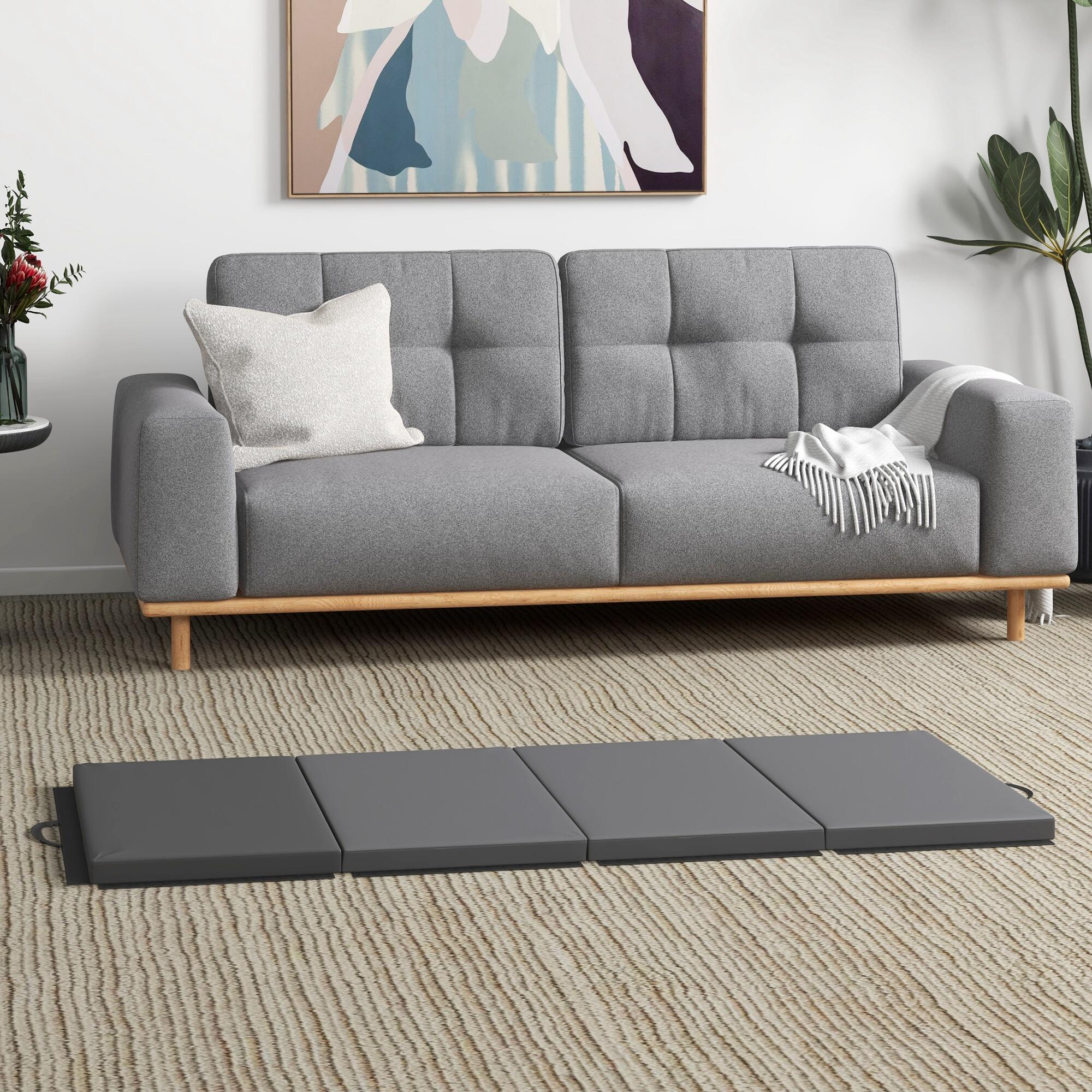 HOMCOM Tappetino da Ginnastica Pieghevole e Antiscivolo 180x80x5 cm Grigio 7/7