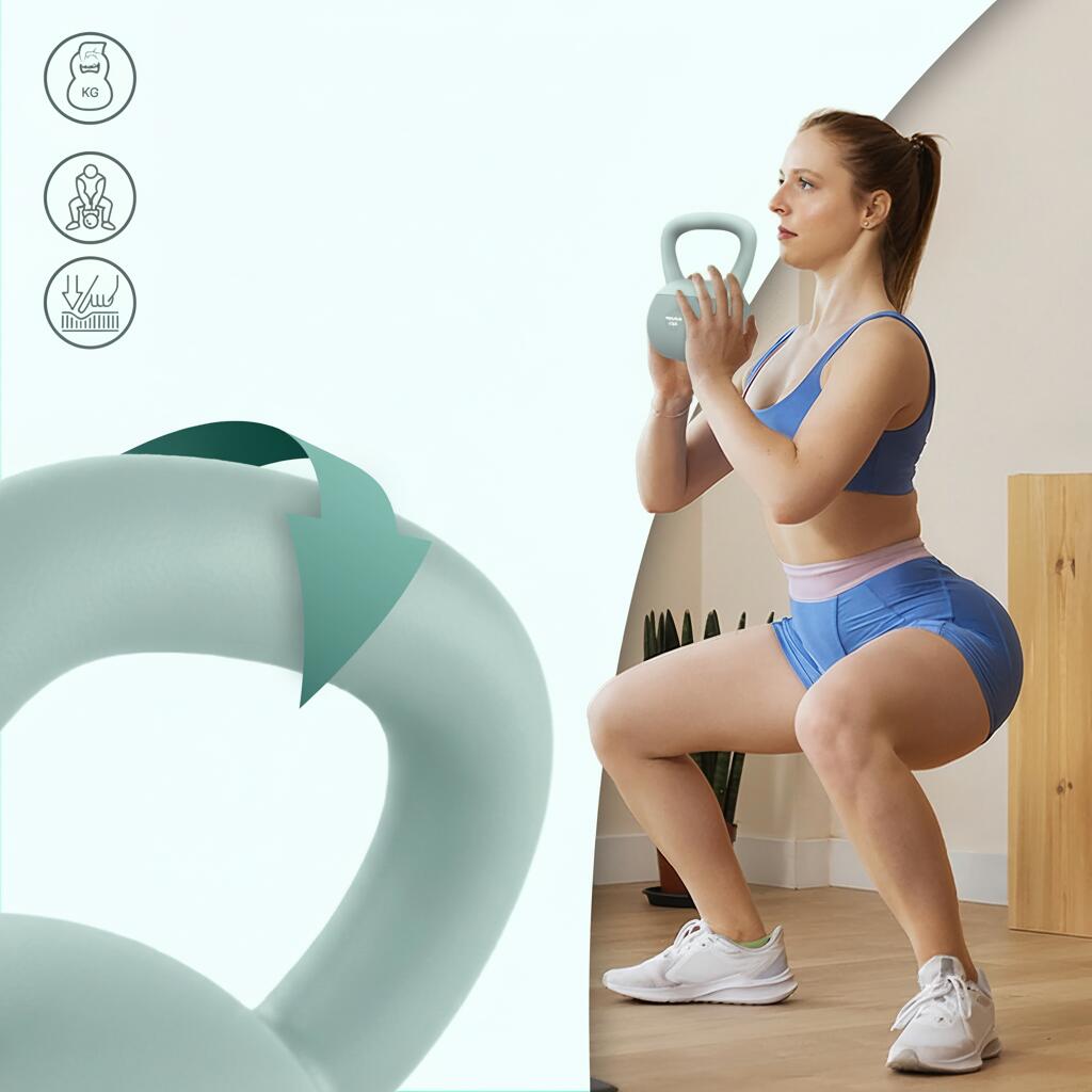 Kettlebell Soft 8 kg per HIIT & Corpo intero – Ergonomica e adatta al pavimento 3/7