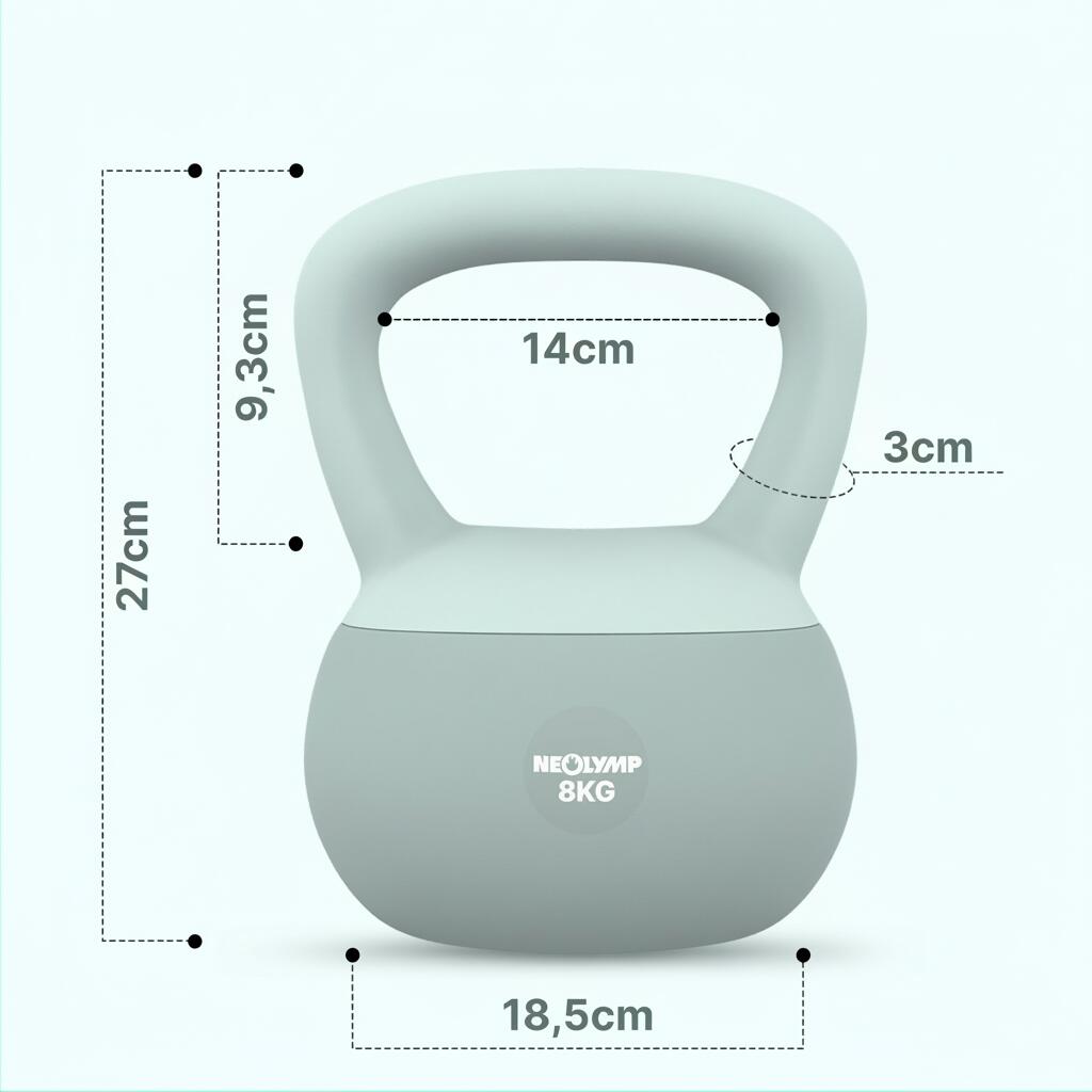 Kettlebell Soft 8 kg per HIIT & Corpo intero – Ergonomica e adatta al pavimento 6/7