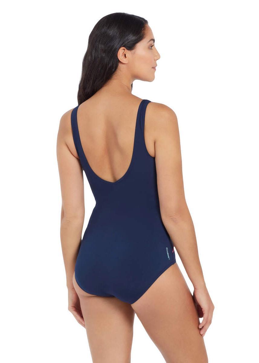 Maillot Zoggs Orchid Daze devant croisé Bleu marine/Rose Taille 32 2/5