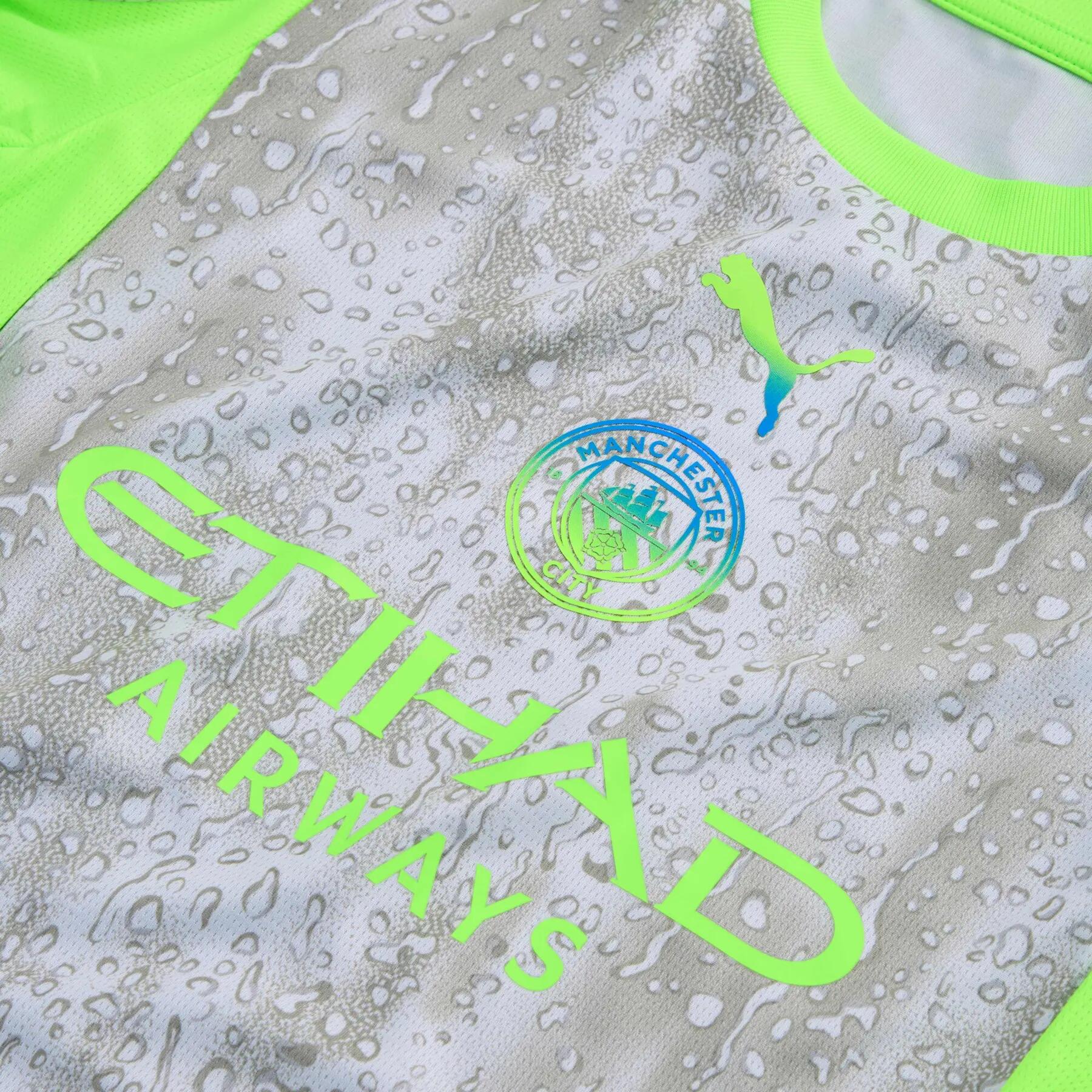 T-shirt futebol infantil padrão gotas 25/26 PUMA 3/4