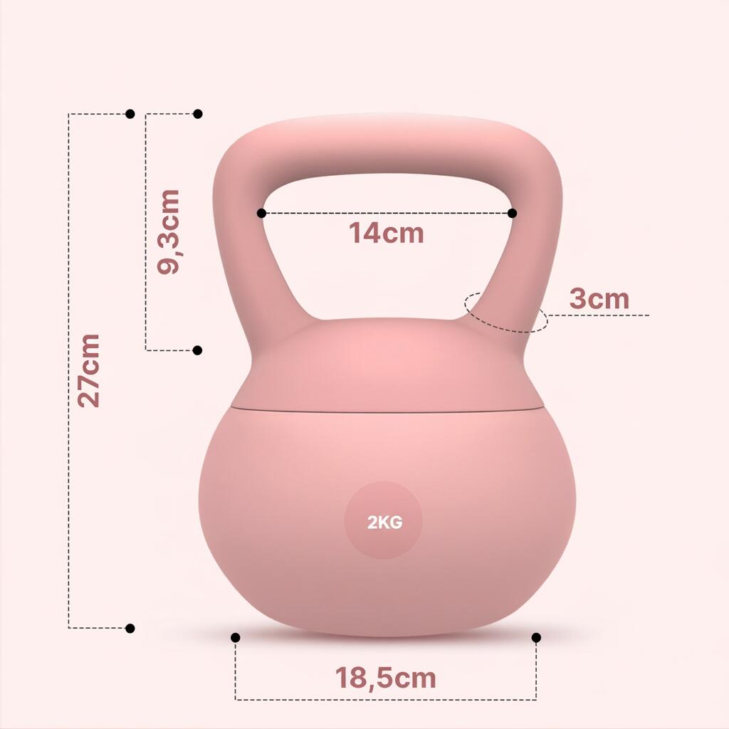 2 kg Soft Kettlebell voor beginners & revalidatie– Bodemvriendelijk en effectief 6/7