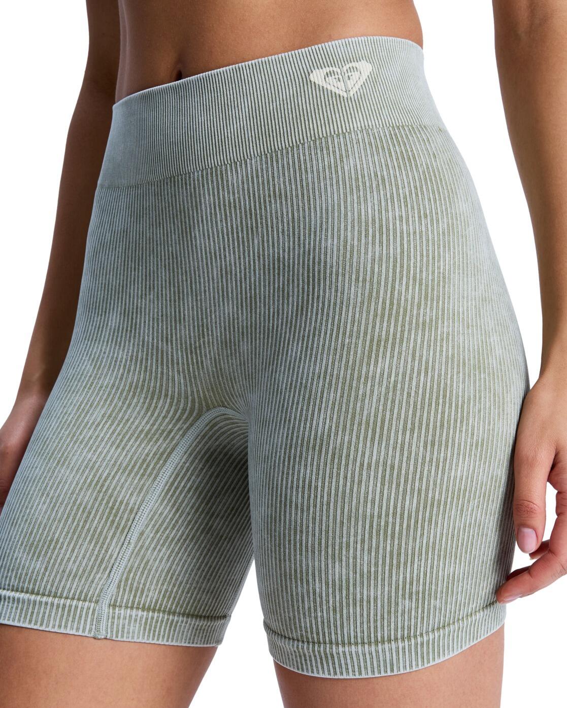Short de sport CHILLOUT SEAMLESS WASHED Vert Femme 3/4