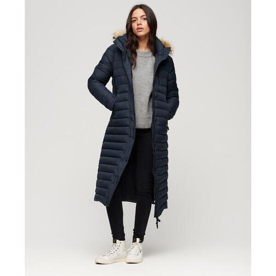 Lange Daunenjacke mit Kapuze, Damen Superdry Fuji