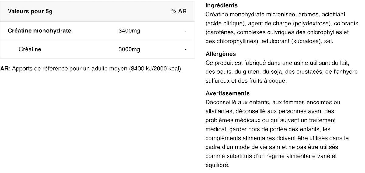 Créatine - 100% Creatine Monohydrate - Agrumes 300g 2/6
